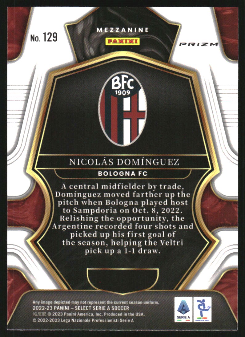2022-23 Select Serie A Silver #129 Nicolas Dominguez