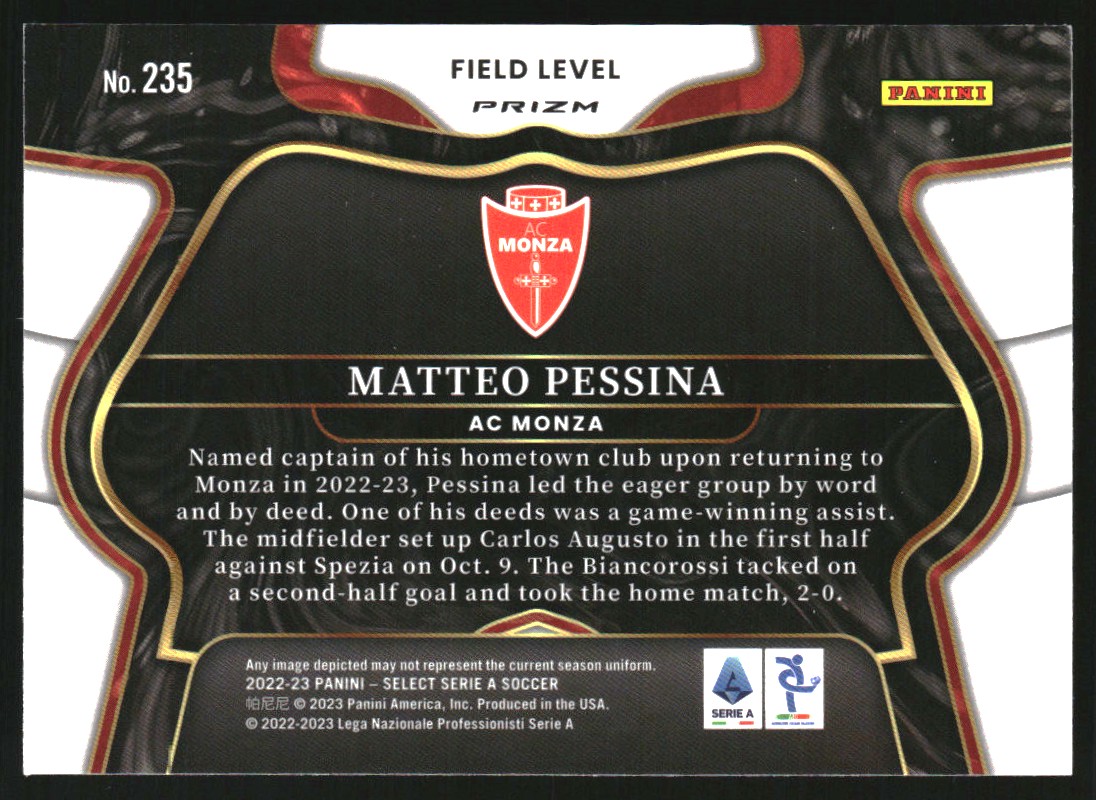 2022-23 Select Serie A Silver #235 Matteo Pessina