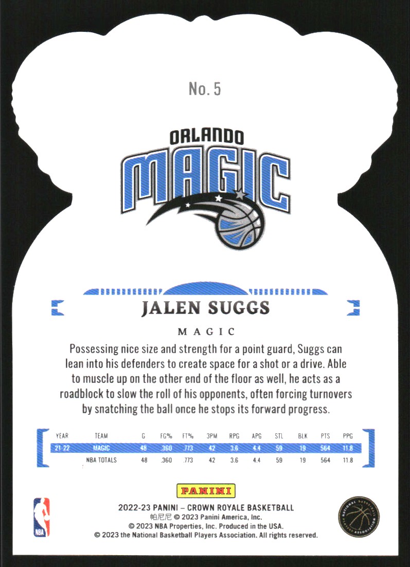 2022-23 Crown Royale Asia Red #5 Jalen Suggs