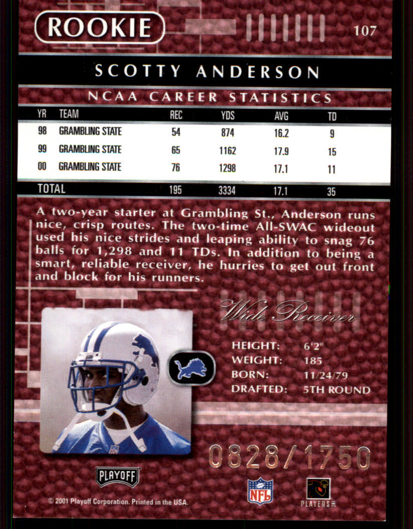 2001 Absolute Memorabilia (Playoff) Football Cards - Picture 49 of 92