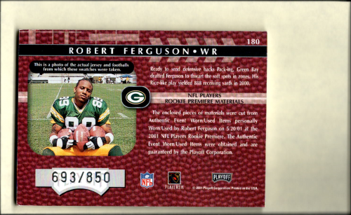 2001 Absolute Memorabilia #180 Robert Ferguson RPM RC back image