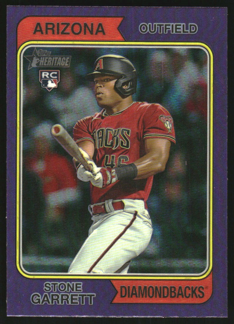 2023 Topps Heritage Chrome Purple Refractors #210 Stone Garrett