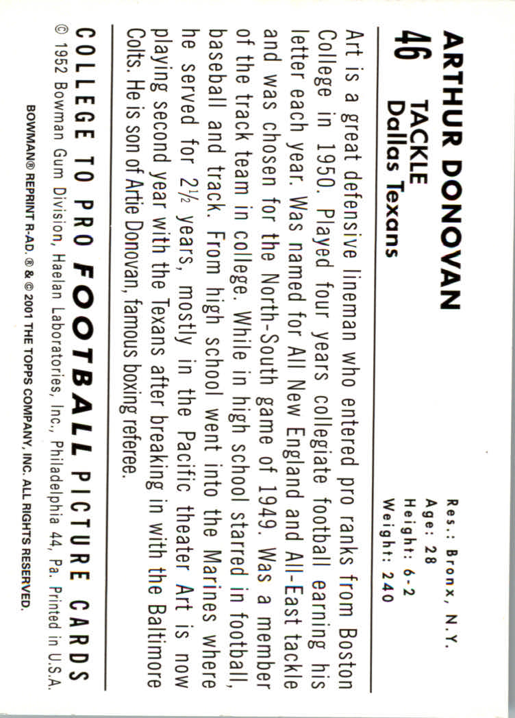 Tarjetas de fútbol americano Bowman 2001 "insertar" - Imagen 15 de 37