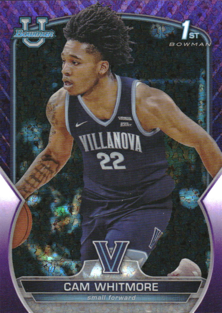 2022-23 Bowman Chrome University Purple Mini-Diamond Refractors #22 Cam Whitmore