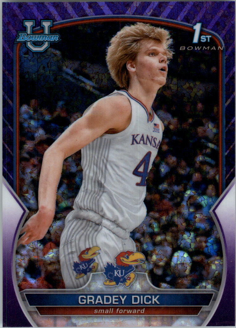 2022-23 Bowman Chrome University Purple Mini-Diamond Refractors #41 Gradey Dick