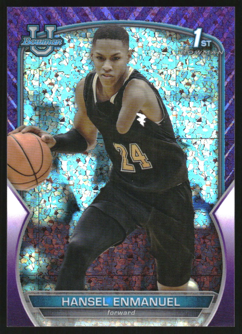 2022-23 Bowman Chrome University Purple Mini-Diamond Refractors #52 Hansel Enmanuel