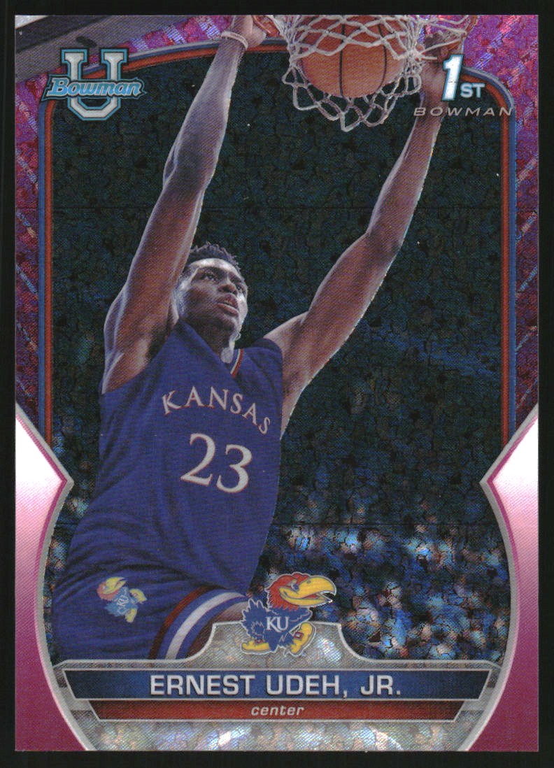 2022-23 Bowman Chrome University Fuchsia Mini-Diamond Refractors #62 Ernest Udeh Jr.