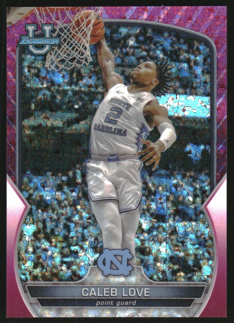 2022-23 Bowman Chrome University Fuchsia Mini-Diamond Refractors #89 Caleb Love