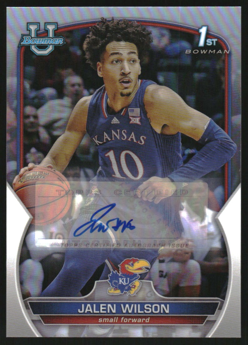 2022-23 Bowman Chrome University Prospect Autographs Refractors #67 Jalen Wilson