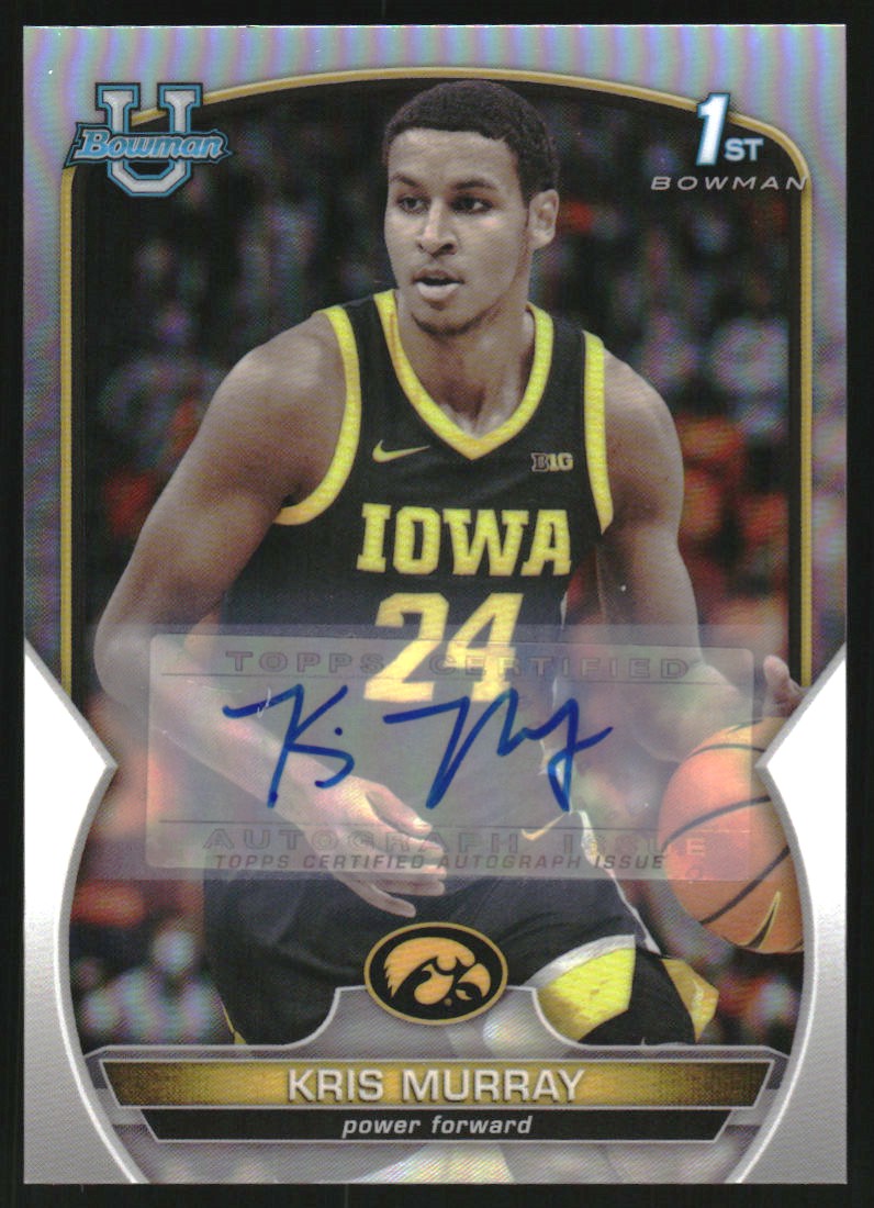 2022-23 Bowman Chrome University Prospect Autographs Refractors #71 Kris Murray