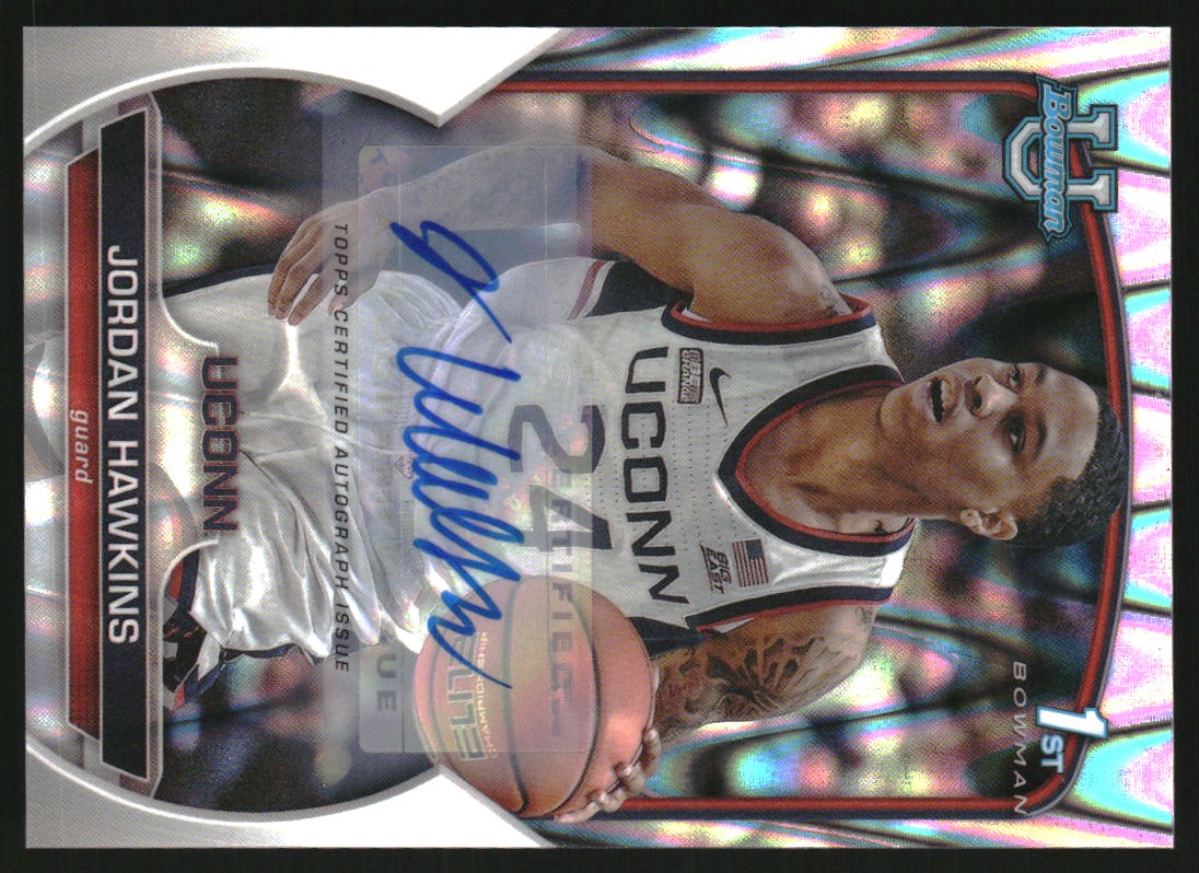 2022-23 Bowman Chrome University Prospect Autographs RayWave Refractors #85 Jordan Hawkins