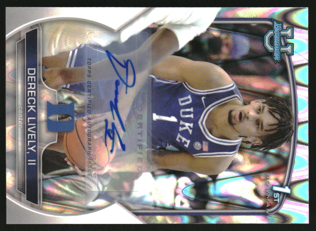 2022-23 Bowman Chrome University Prospect Autographs RayWave Refractors #100 Dereck Lively II