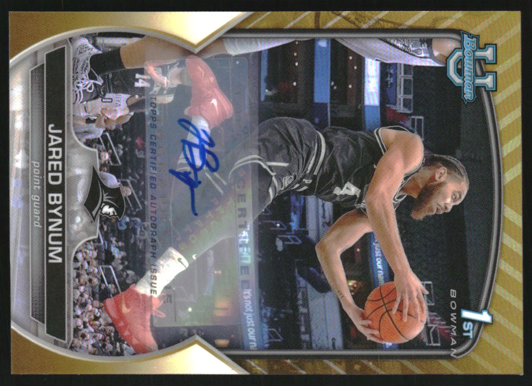 2022-23 Bowman Chrome University Prospect Autographs Gold Refractors #23 Jared Bynum