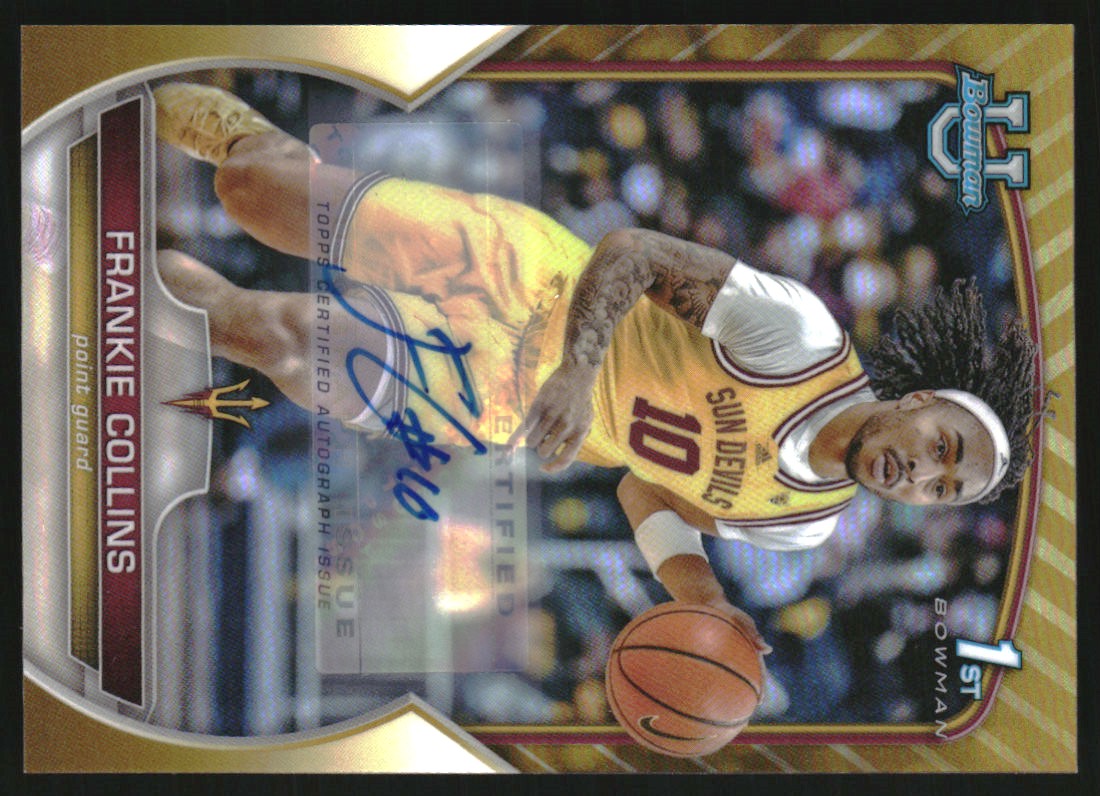 2022-23 Bowman Chrome University Prospect Autographs Gold Refractors #97 Frankie Collins