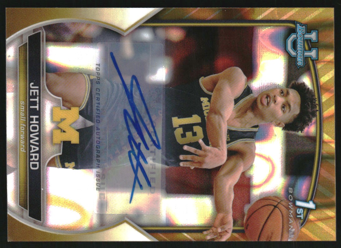 2022-23 Bowman Chrome University Prospect Autographs Gold Lava Refractors #39 Jett Howard