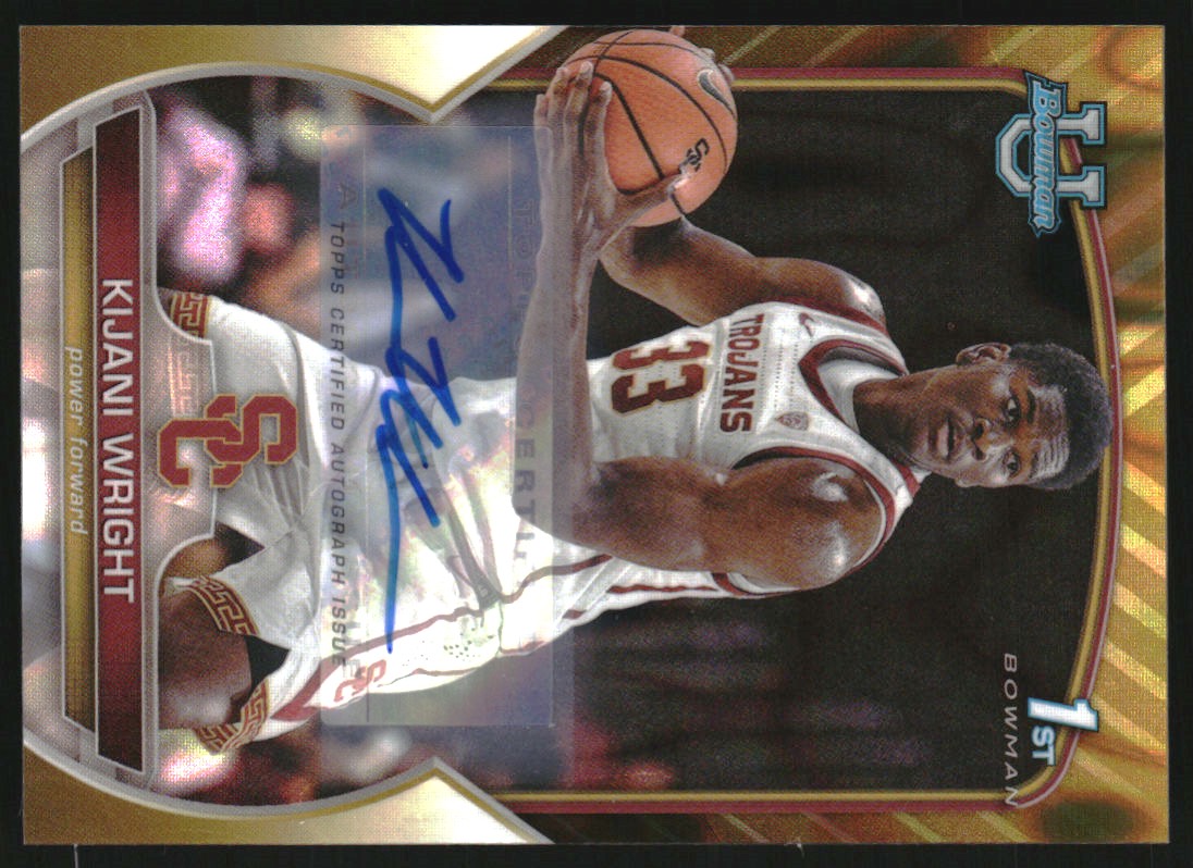 2022-23 Bowman Chrome University Prospect Autographs Gold Lava Refractors #51 Kijani Wright