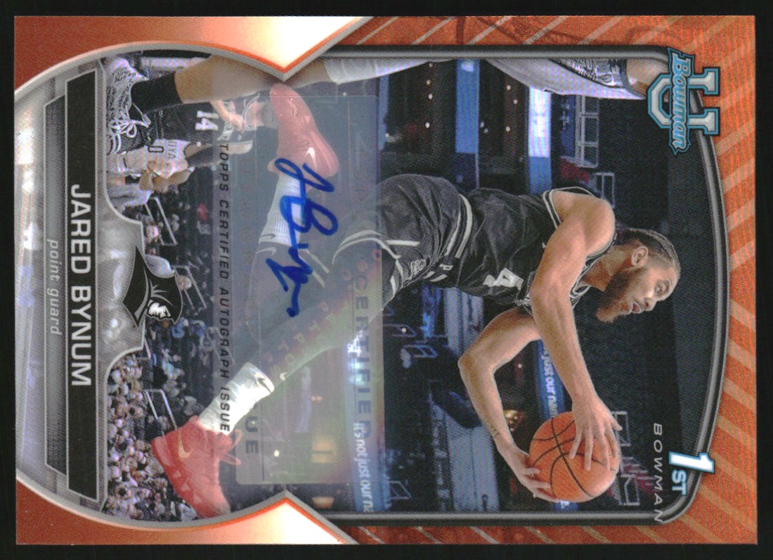 2022-23 Bowman Chrome University Prospect Autographs Orange Refractors #23 Jared Bynum