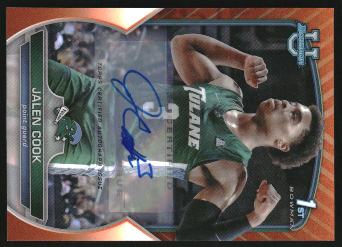 2022-23 Bowman Chrome University Prospect Autographs Orange Refractors #25 Jalen Cook