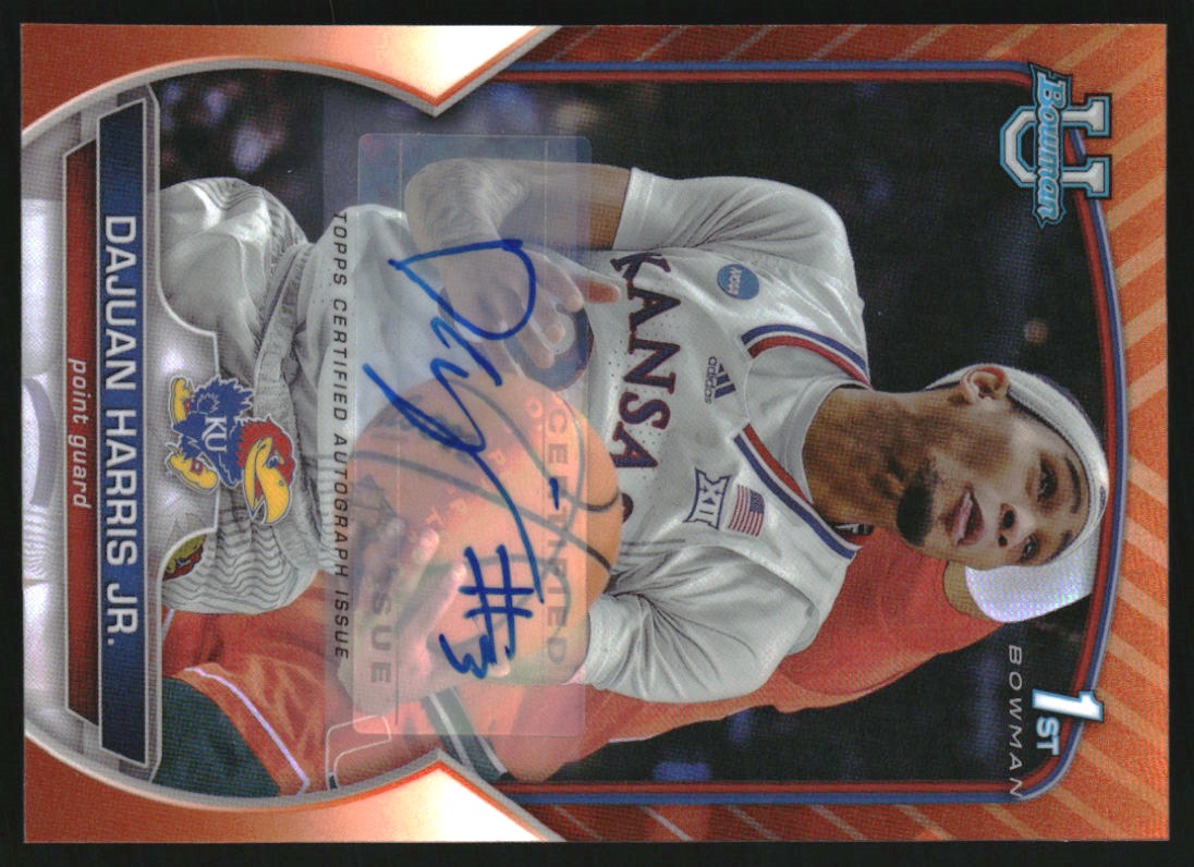 2022-23 Bowman Chrome University Prospect Autographs Orange Refractors #90 Dajuan Harris Jr.