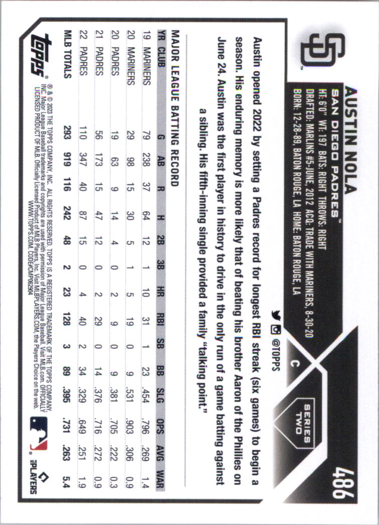 2023 Topps Baseball Card Pick (Base) 251-509 - Picture 449 of 495