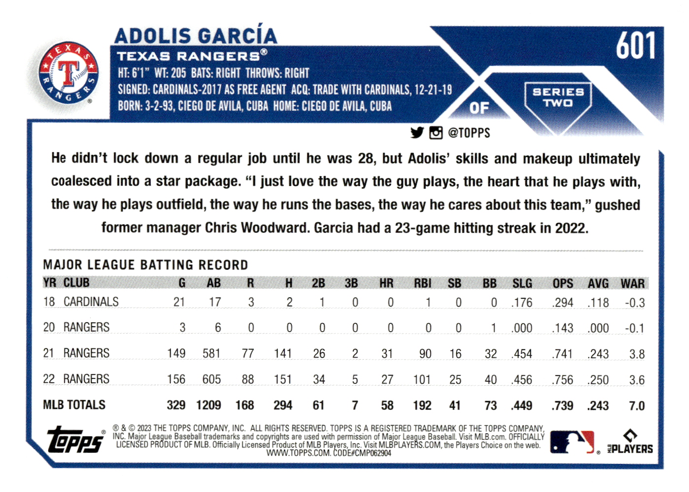 Buy Jose Adolis Garcia Cards Online  Jose Adolis Garcia Baseball Price  Guide - Beckett
