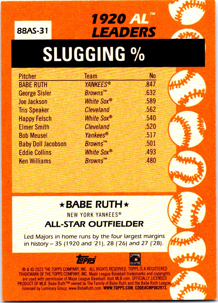 1989 Pacific Legends II #176 Babe Ruth - NM-MT