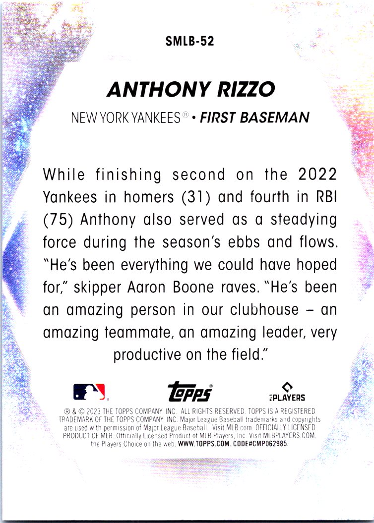 Rizzo (Anthony Rizzo) New York Yankees - Officially Licensed MLB Pri