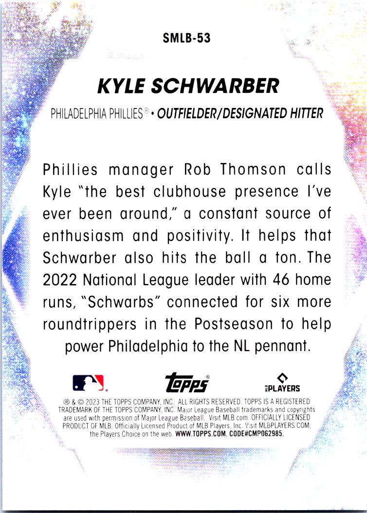 Schwarbs (Kyle Schwarber) Philadelphia Phillies - Officially License