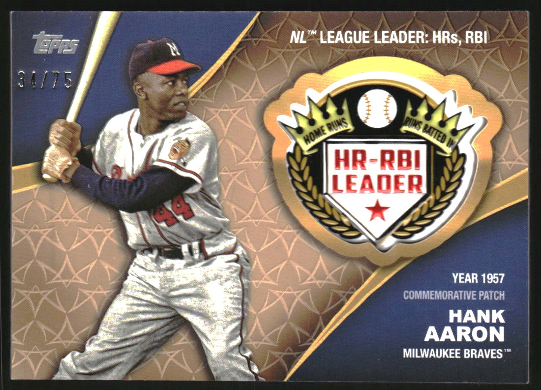 2023 Topps Crowning Achievements Commemorative Patches Gold #CAHA Hank Aaron