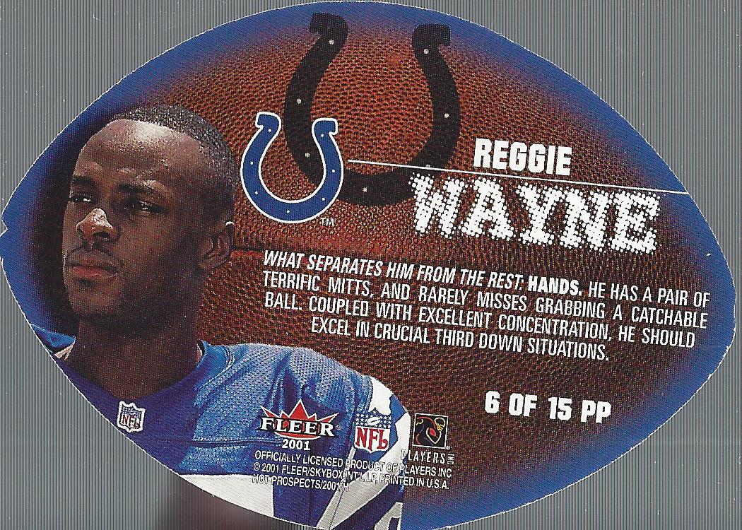 2001 Hot Prospects Pigskin Prospects #PP6 Reggie Wayne back image