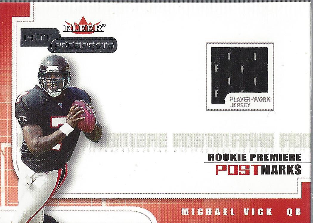 2001 Hot Prospects Rookie Premiere Postmarks Jerseys #32 Michael Vick