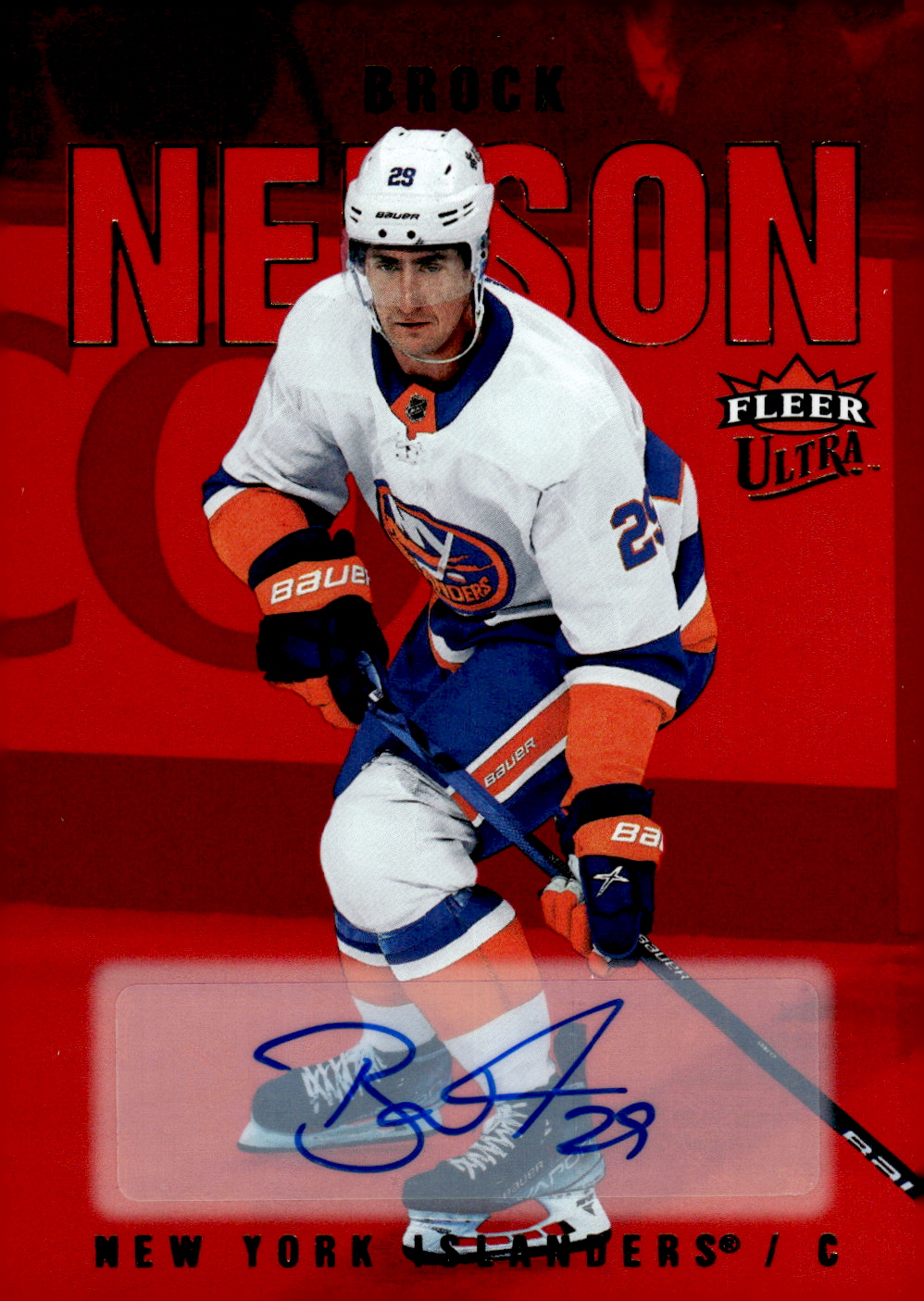2021-22 Ultra Autographs Red Rainbow Foil #23 Brock Nelson/25