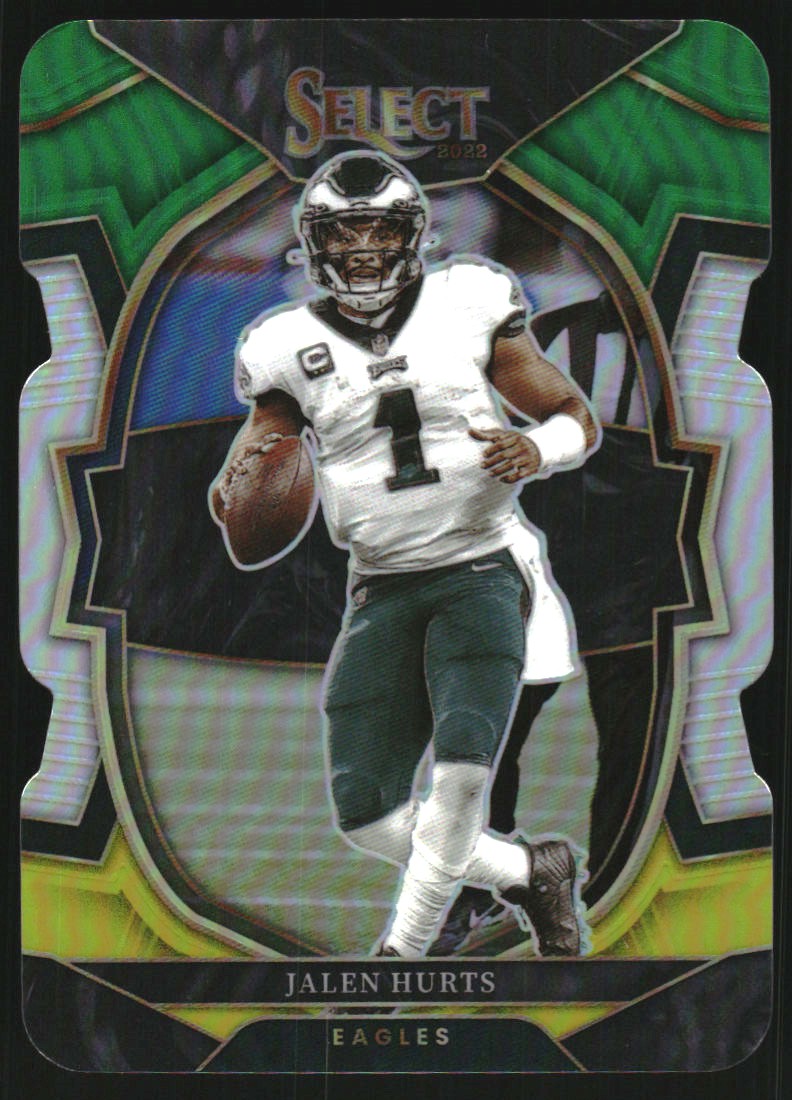 2022 Select Prizm Green and Yellow Die Cut #79 Jalen Hurts