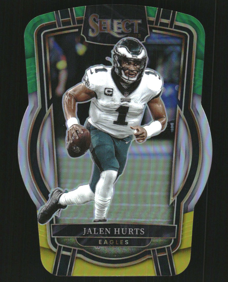 2022 Select Prizm Green and Yellow Die Cut #219 Jalen Hurts