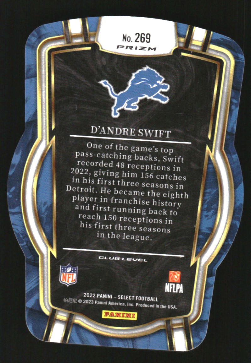 2022 Select Prizm Green and Yellow Die Cut #269 D'Andre Swift