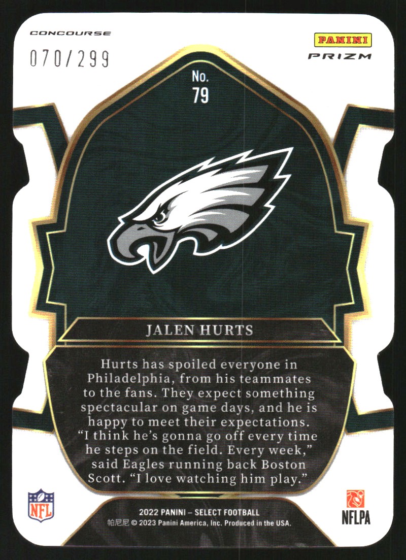 2022 Select Prizm Neon Green Die Cut #79 Jalen Hurts