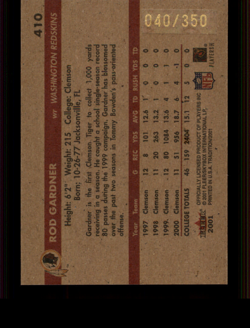 2001 Fleer Tradition Glossy Football "Parallel" Cards - Bild 3 von 13