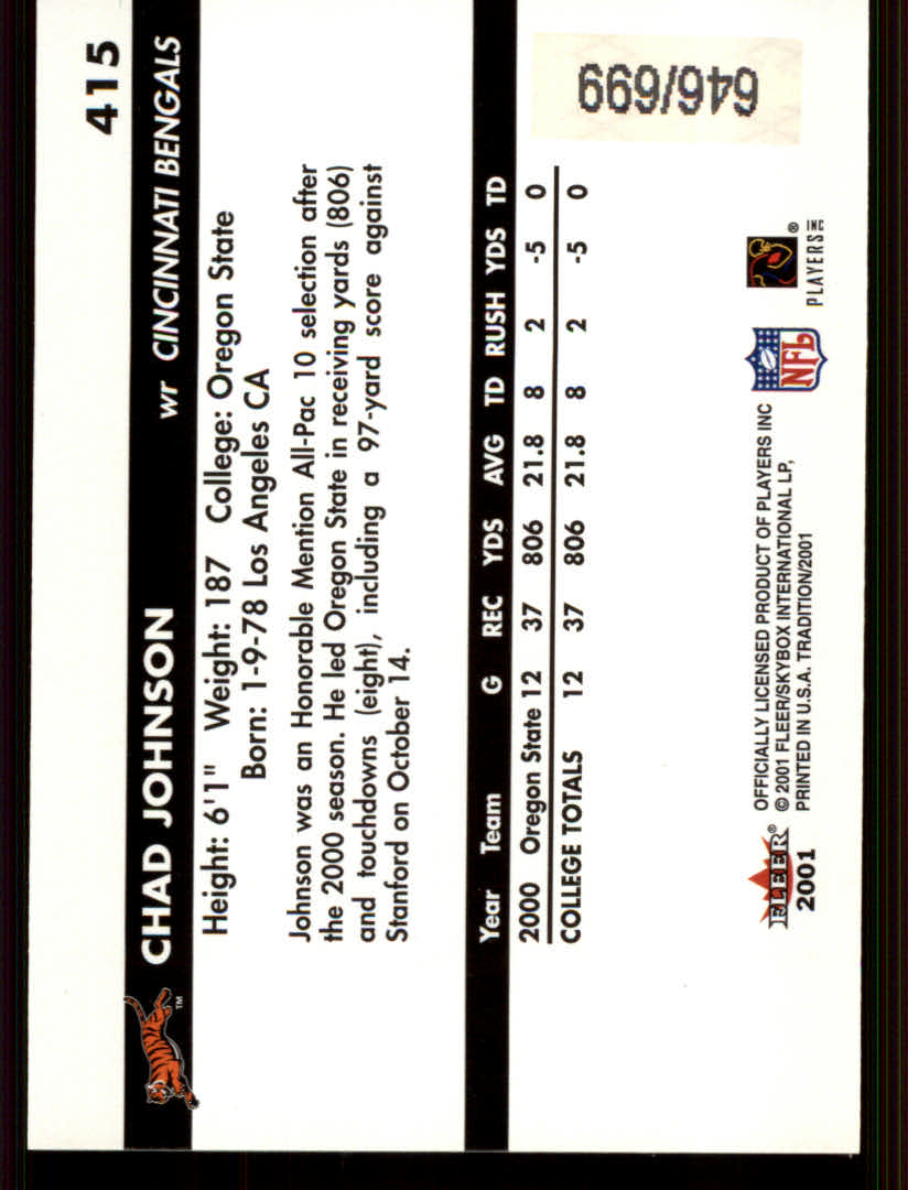 2001 Fleer Tradition Glossy Football "Parallel" Cards - Bild 5 von 13
