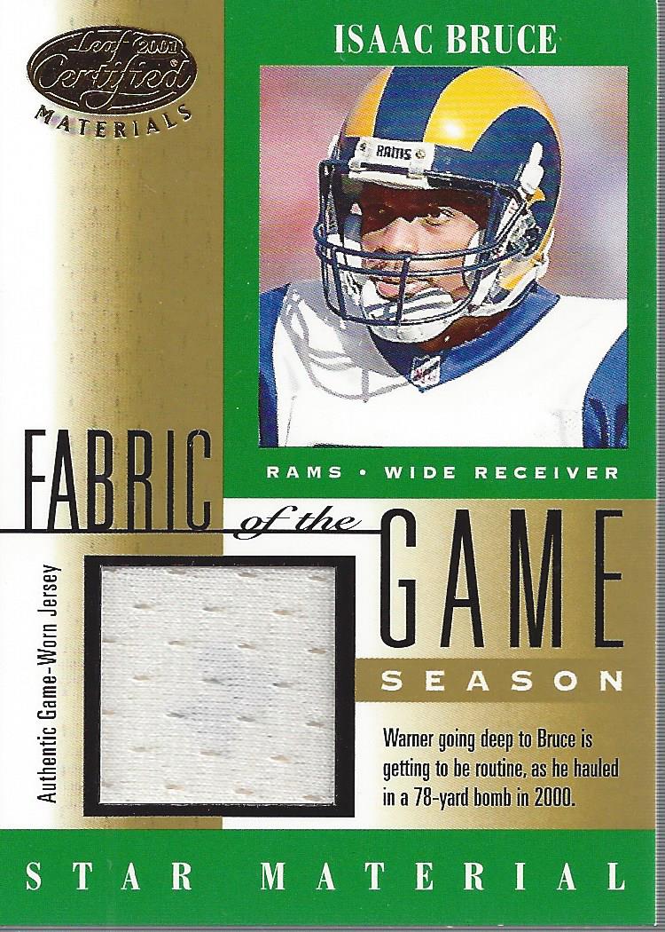 2001 Leaf Certified Materials Fabric of the Game #86SN Isaac Bruce W/87
