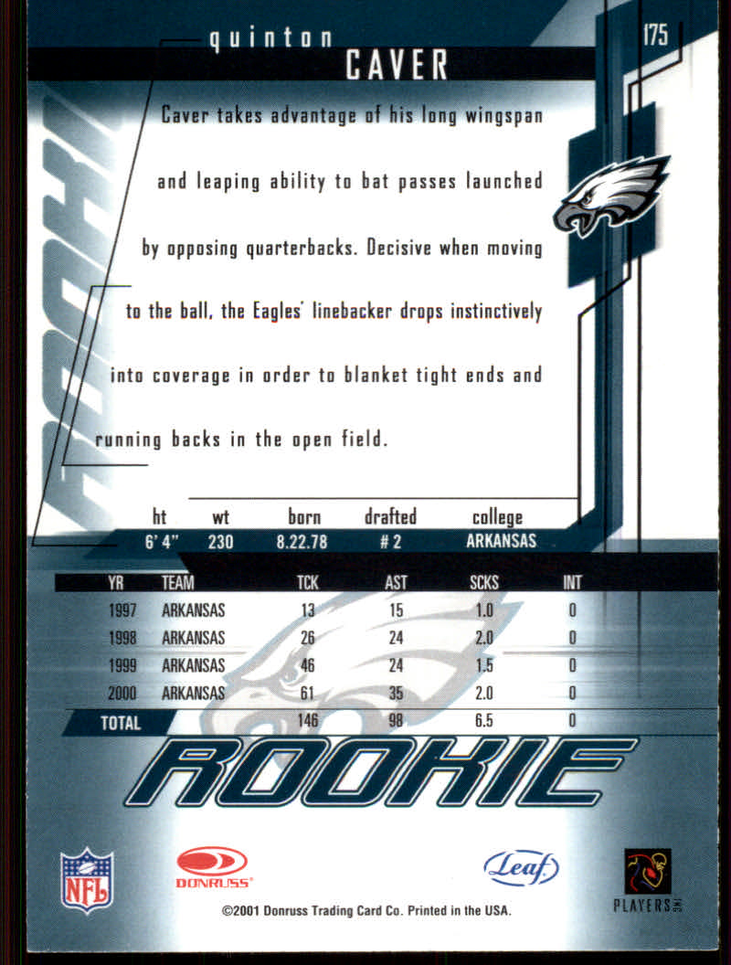 2001 Rookies and Stars (Leaf) Football "Main Set" Cards - Picture 245 of 257