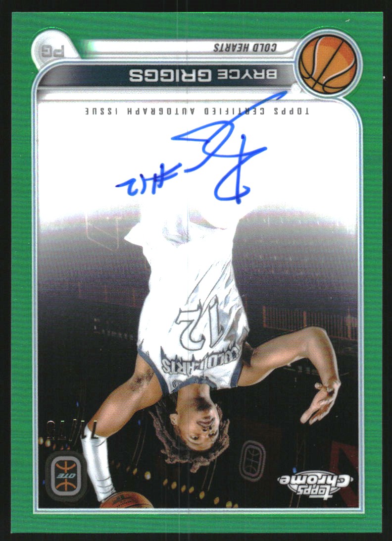 2022-23 Topps Chrome Overtime Elite Autographs Green Refractors #CABG1 Bryce Griggs