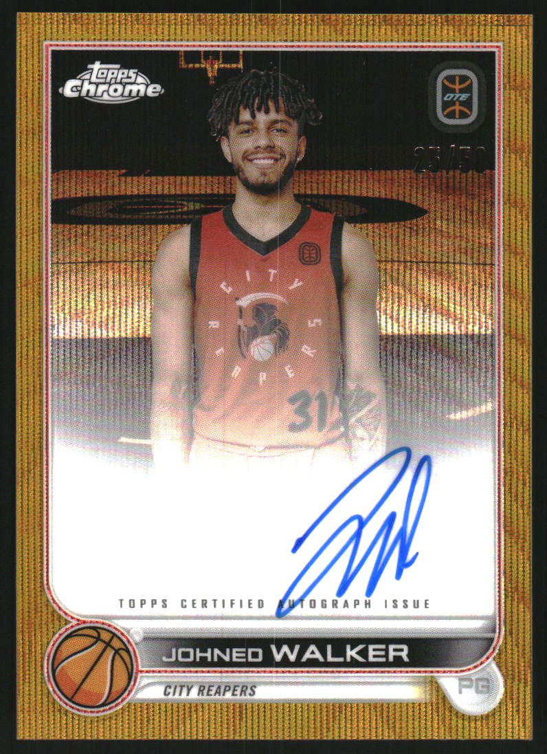 2022-23 Topps Chrome Overtime Elite Autographs Gold Wave Refractors #CAJWA1 Johned Walker