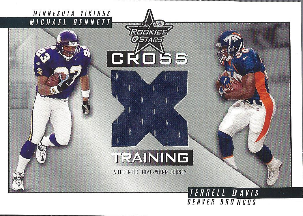 2001 Leaf Rookies and Stars Cross Training #CT1 Terrell Davis/Michael Bennett