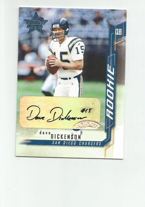 2001 Leaf Rookies and Stars Rookie Autographs #206 Dave Dickenson