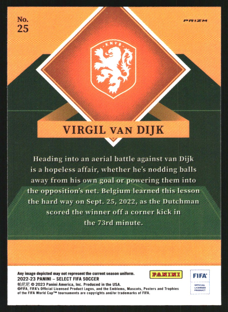 2022-23 Select FIFA Select Stars #25 Virgil van Dijk