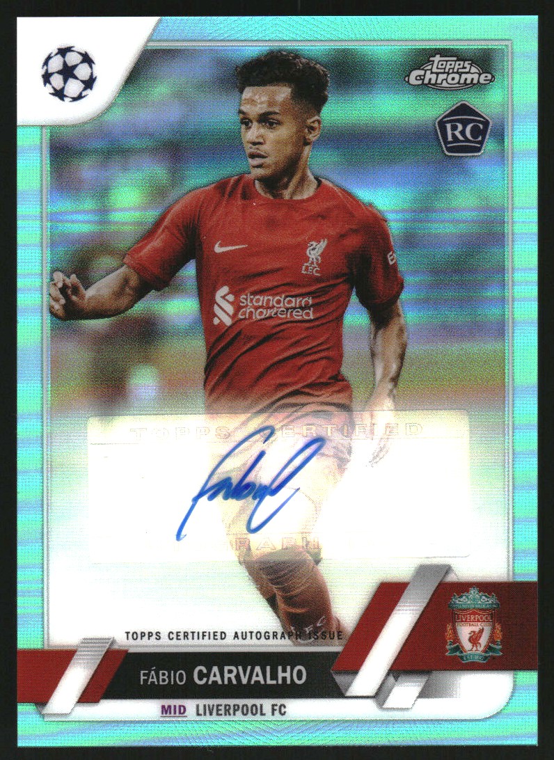 2022-23 Topps Chrome UEFA Club Competitions Autographs Aqua Refractors #CAFC Fabio Carvalho