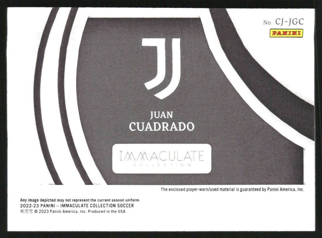 2022-23 Immaculate Collection Clearly Immaculate Jerseys #26 Juan Cuadrado/99