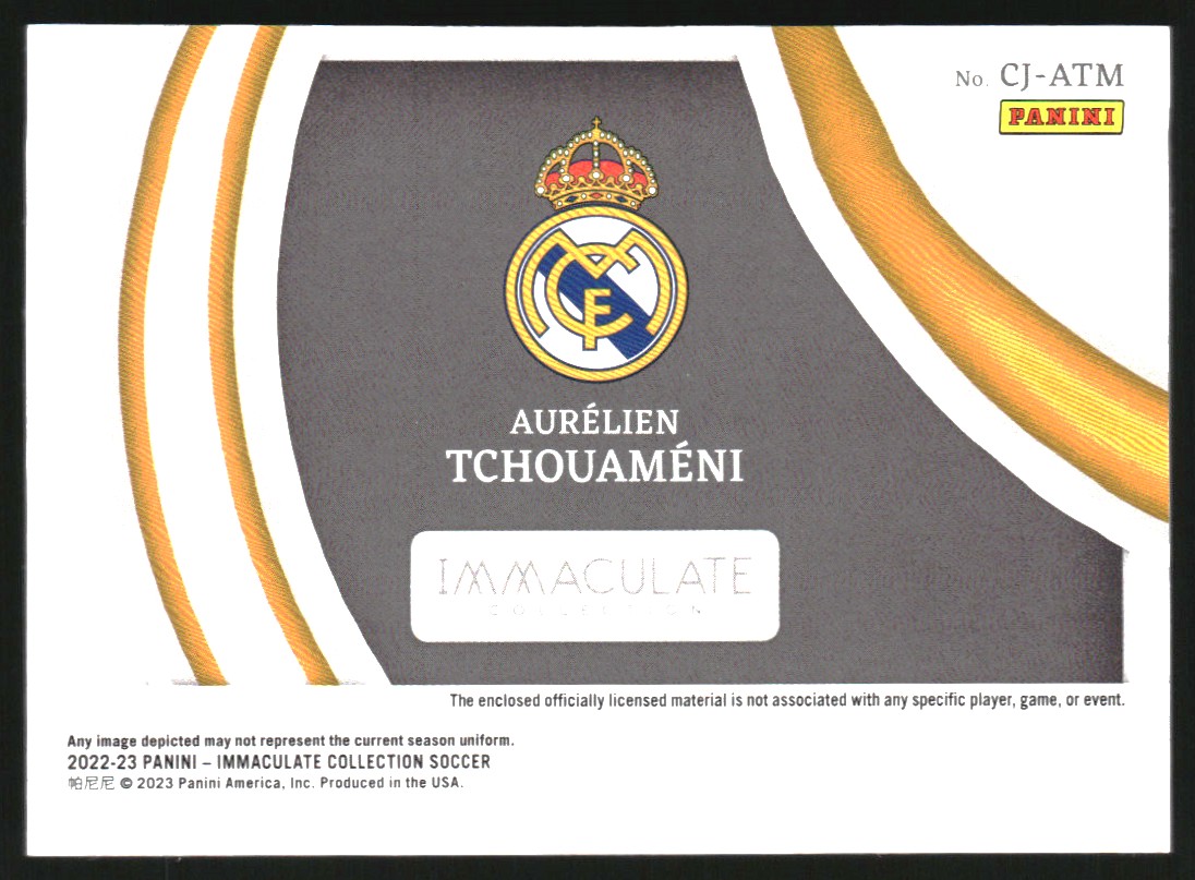 2022-23 Immaculate Collection Clearly Immaculate Jerseys Sapphire #38 Aurelien Tchouameni/25