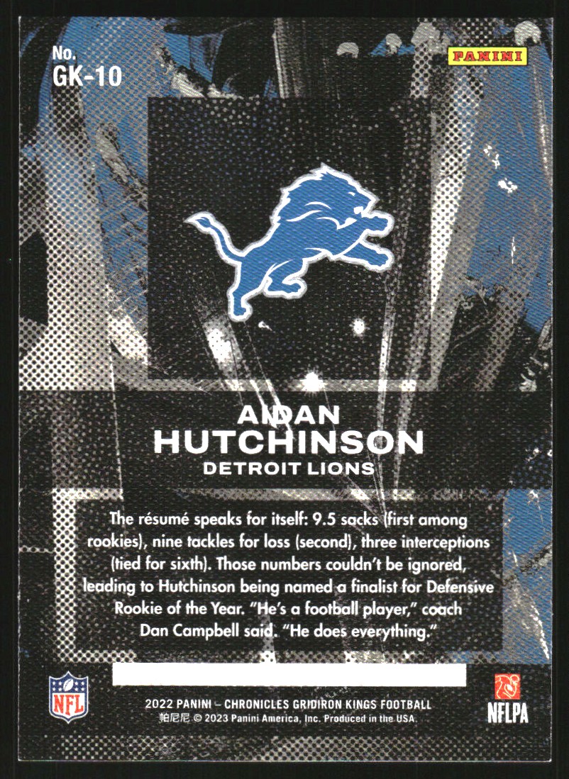 2022 Panini Chronicles Gridiron Kings Pink #10 Aidan Hutchinson