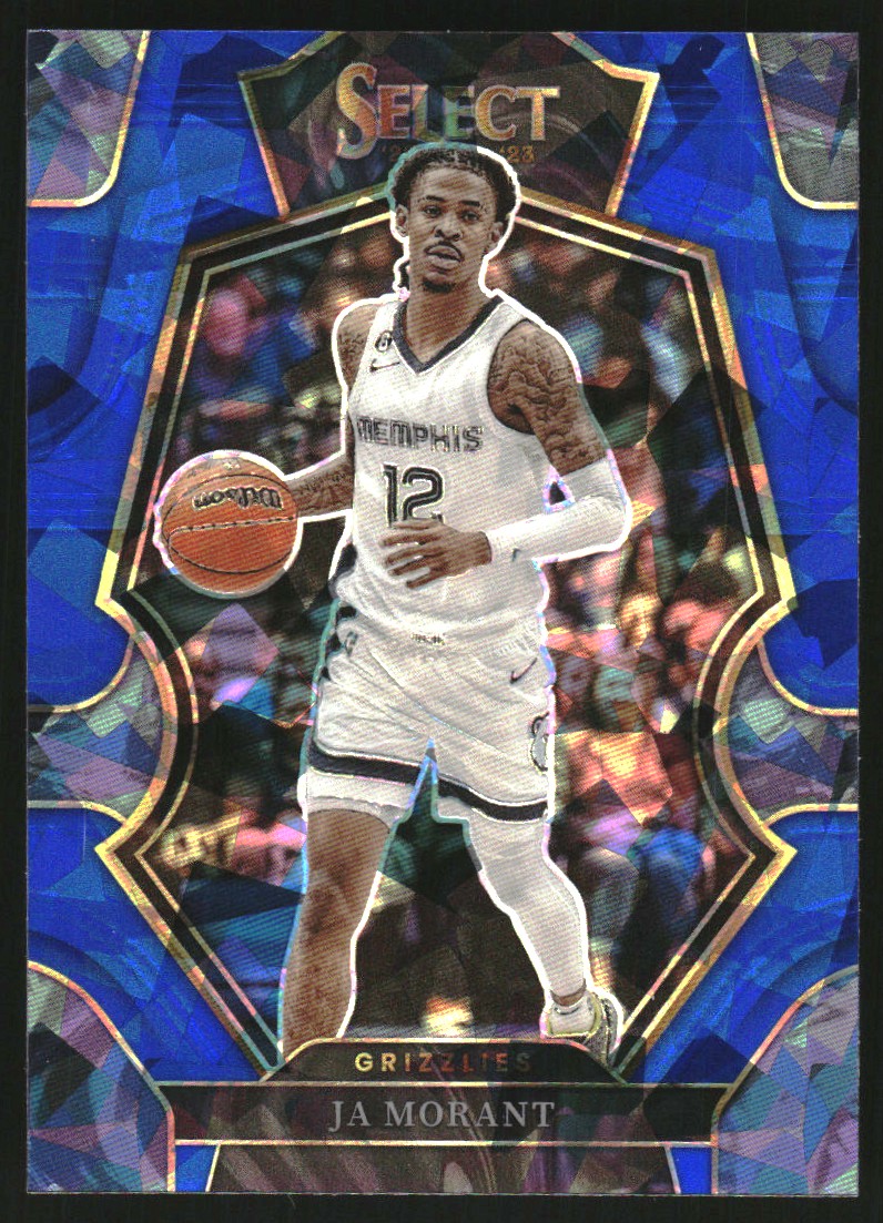 2022-23 Select Prizms Blue Cracked Ice #158 Ja Morant